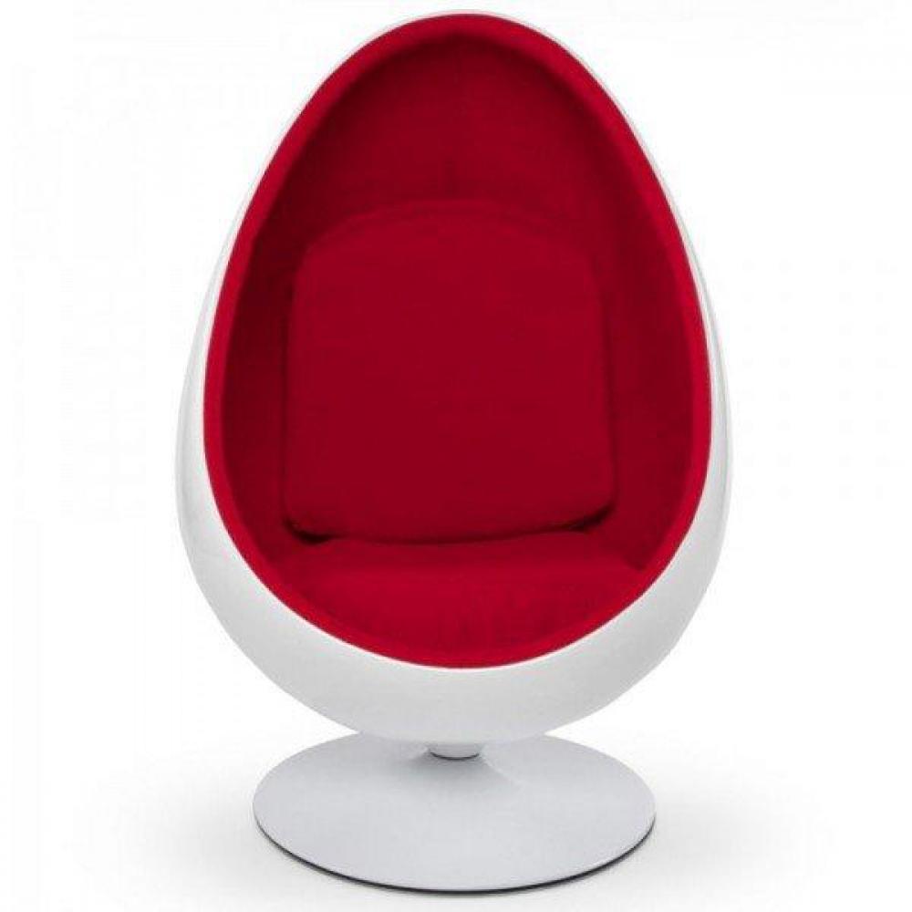 DESTOCK Fauteuil pivotant Oeuf, Egg chair coque blanche / intérieur