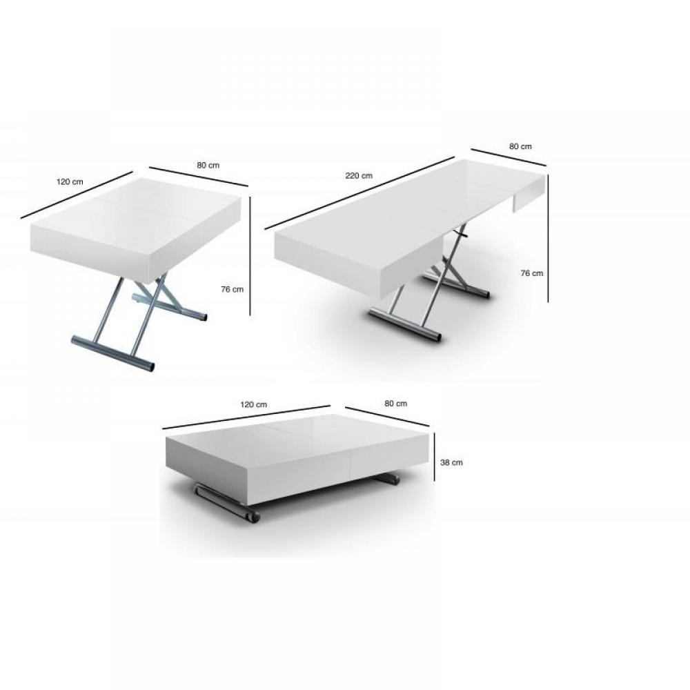 table basse relevable extensible itaca laquee
