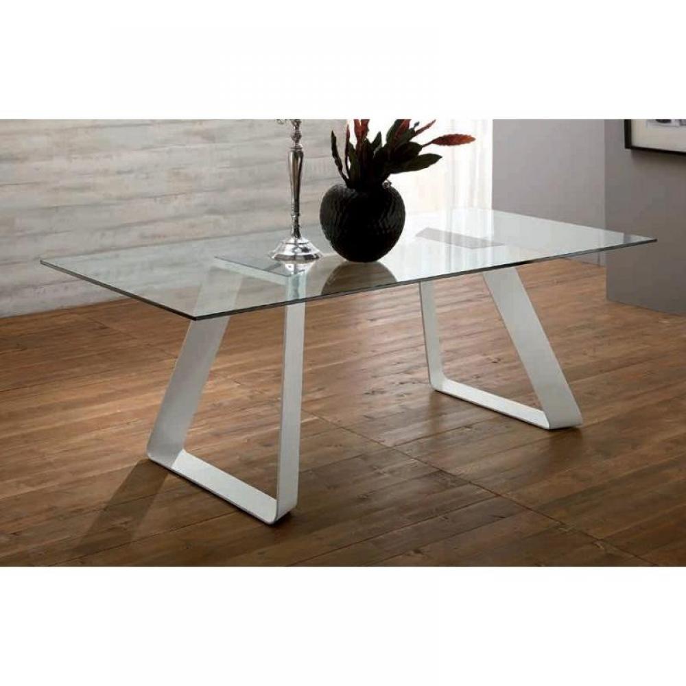 table verre pied metal