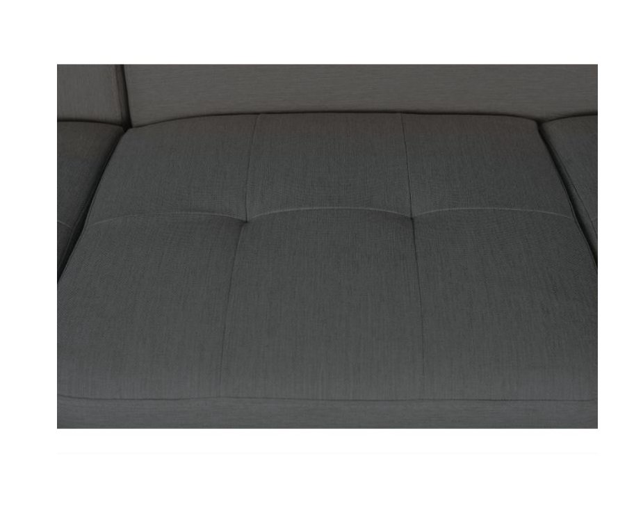 Canapé méridienne coffre gauche RINO convertible gris graphite pieds laqués noir