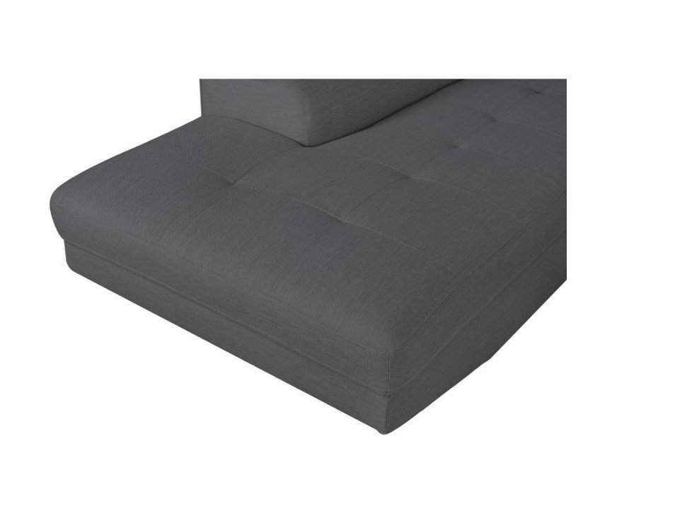 Canapé méridienne coffre gauche RINO convertible gris graphite pieds laqués noir