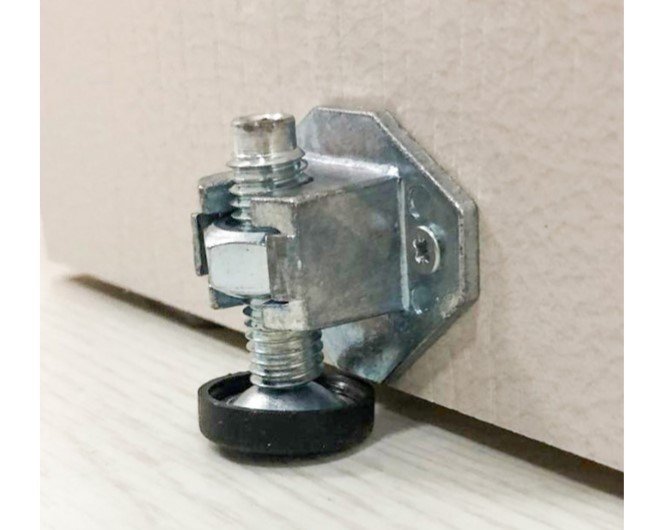 Armoire 2 portes coulissantes encastrées 200,3 x 236 couleur Habana frange inférieure Luxor profil Inox