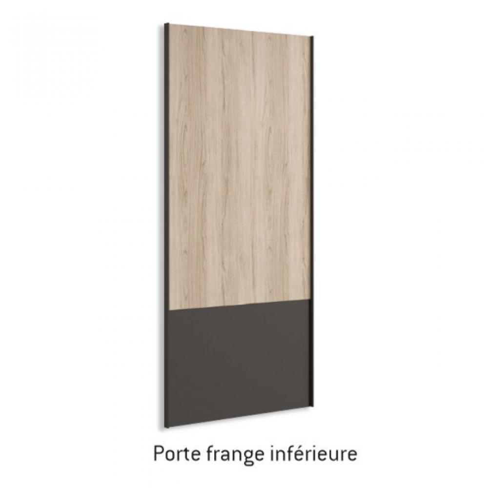 Armoire 2 portes coulissantes encastrées 220,3 x 236 couleur Habana frange inférieure Luxor profil Inox