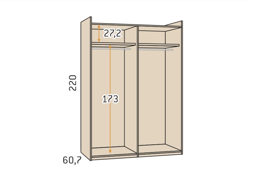 Armoire 2 portes coulissantes Noa 218,1x220 caisse Tundra façade Tundra Pizzara Laquée Gris Laquée