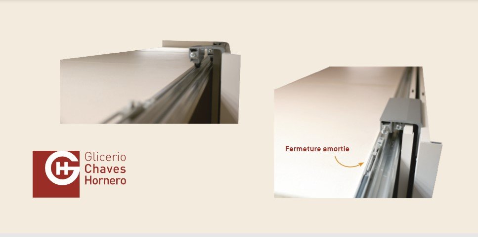 Armoire 3 portes coulissantes suspendues Icon 256,2 x 220 couleur Tundra Cristal Blanco Profil Inox