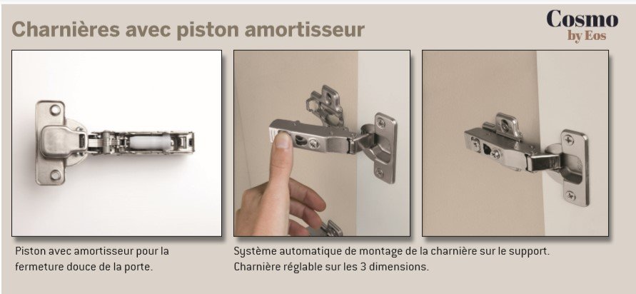 Armoire blanche 268,4 x 60 x 220 cm structure standard 6 portes kubica