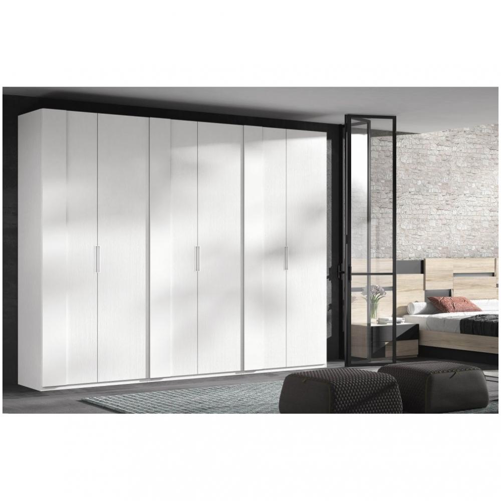 Armoire blanche 268,4 x 60 x 220 cm structure standard 6 portes kubica