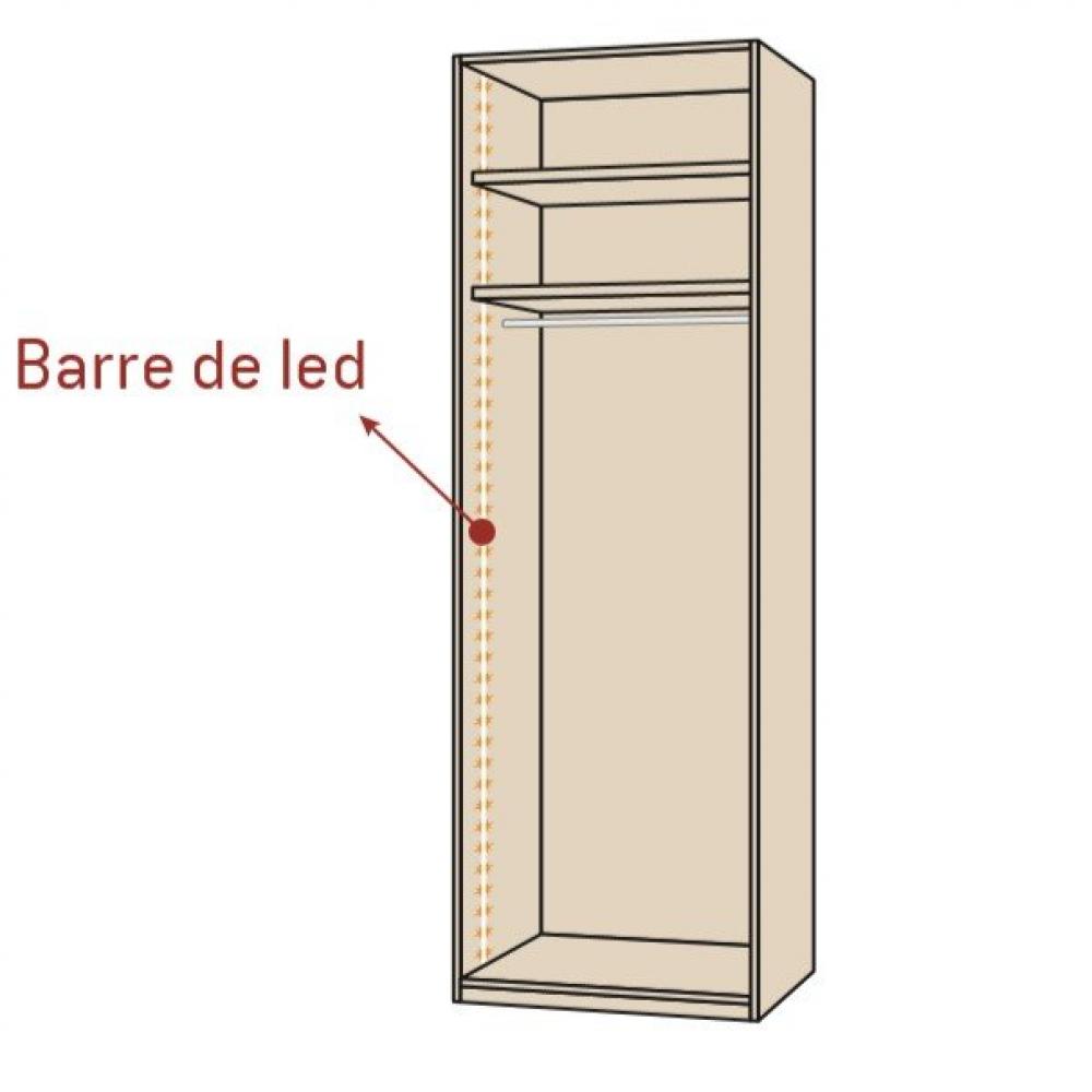 Armoire angle dressing porte coulissante rangement couleur Polar Pizzara Laquée hauteur 220 cm