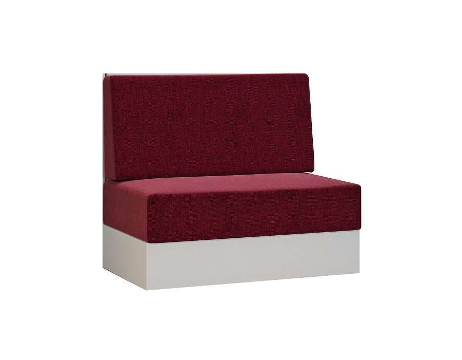Armoire lit escamotable DYNAMO SOFA canapé accoudoirs blanc tissu rouge 90*200 cm