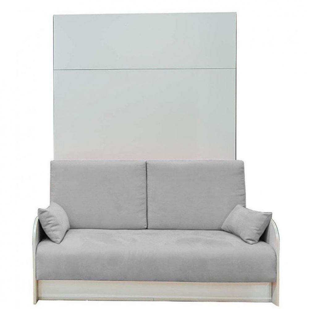 Armoire lit escamotable à ouverture électrique BOX 140 cm canapé coffre intégré