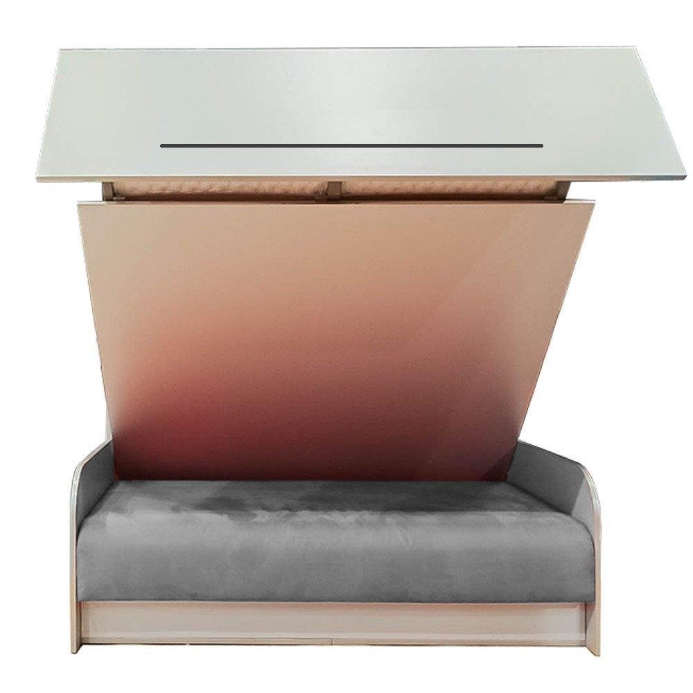 Armoire lit escamotable à ouverture électrique BOX 140 cm canapé coffre intégré