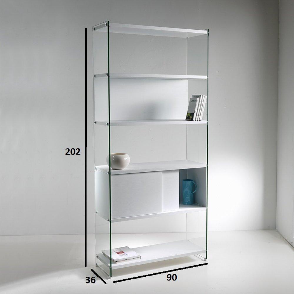Bibliothèque murale BABYLONE 90 cm blanc céruse