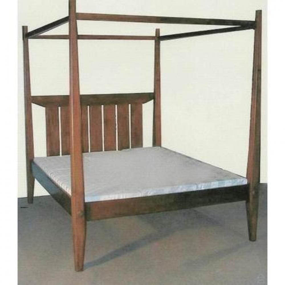 Lit indonésien baldaquin teck pour couchage 160x200.  sur commande uniquement.