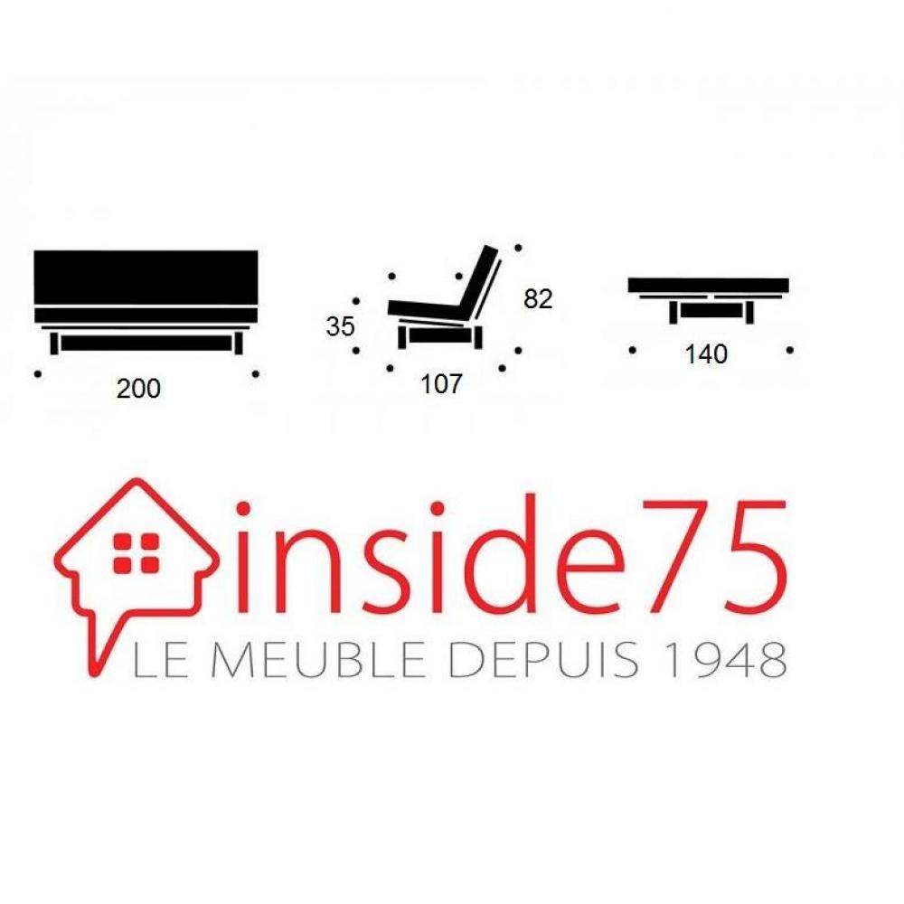Banquette lit wengé futon jaune FRESH 3 places convertible couchage 140*200cm