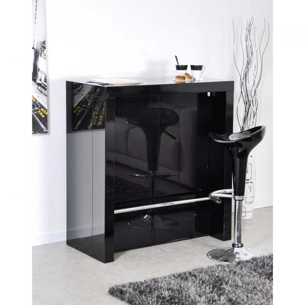 EXTEND-BAR noir, bar-console haute et extensible.