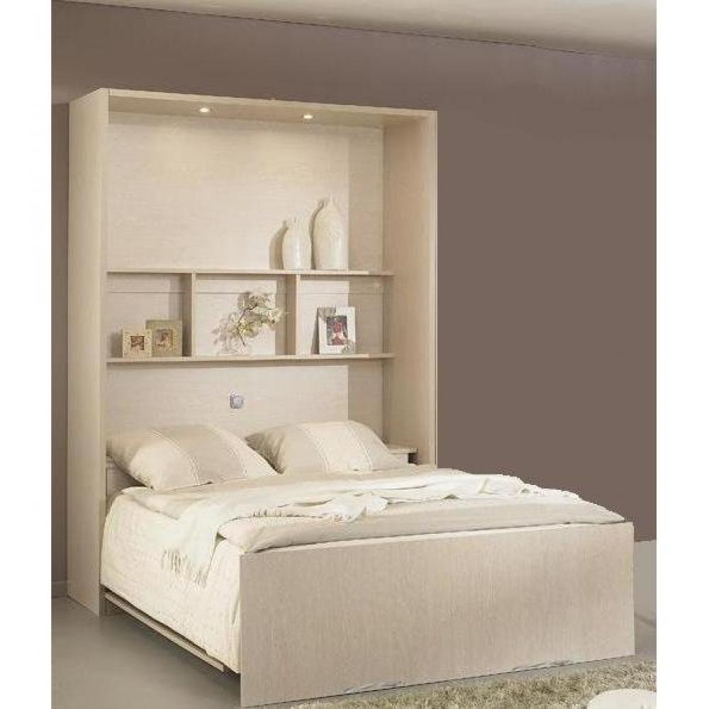 Armoire lit BERNE Couchage 140 x 190 cm profondeur 60 cm