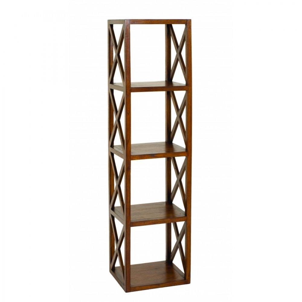 Bibliothèque croisillons LAUREN 4 cases en mindi style colonial