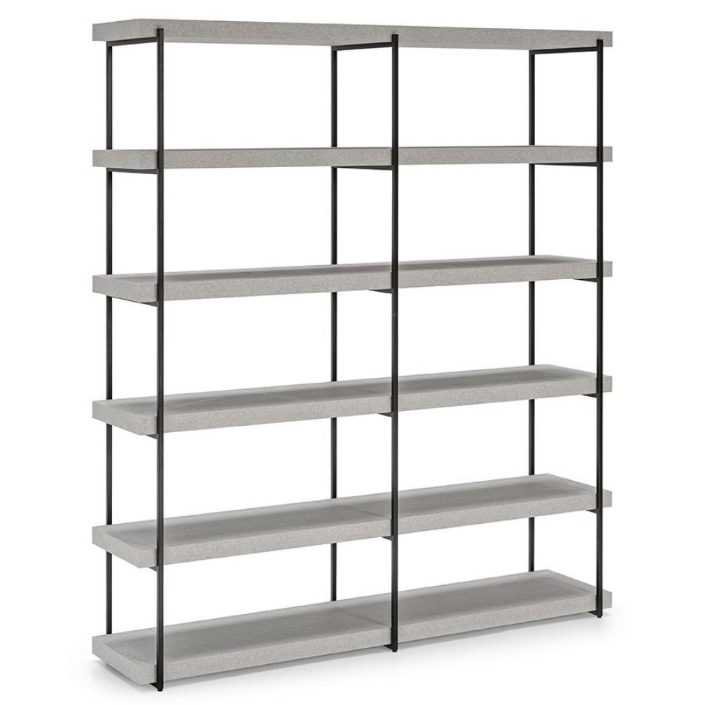  Bibliothèque ouverte LIBRA cadre métal  2 colonnes 6 étagères