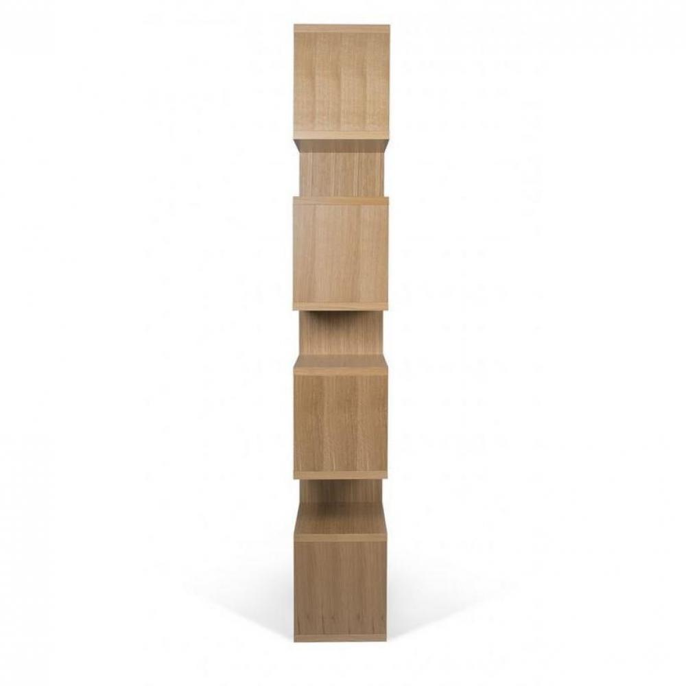 LONDON bibliothèque design 7 niveaux chêne avec fonds blancs