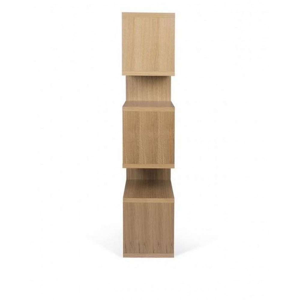 LONDON bibliothèque design 5 niveaux chêne avec fonds blancs