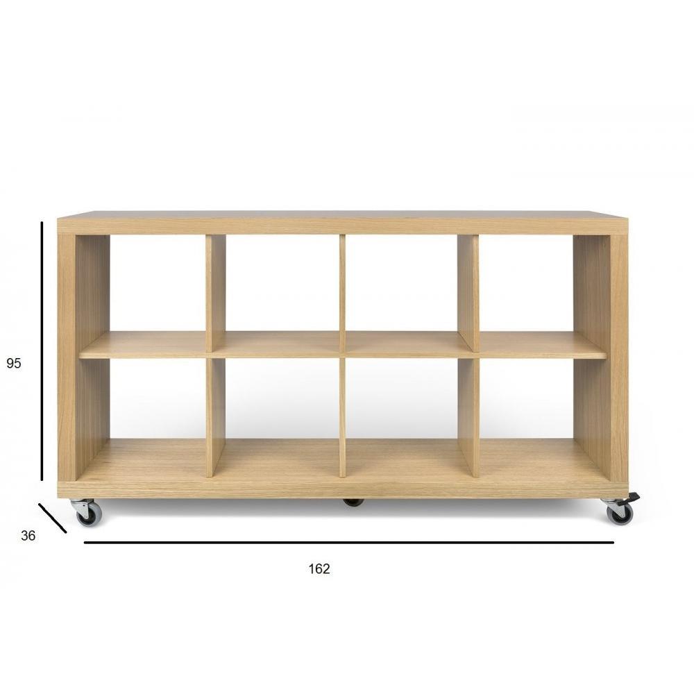 TemaHome Bibliothèque design ROLLY chêne 4 x 2 cases