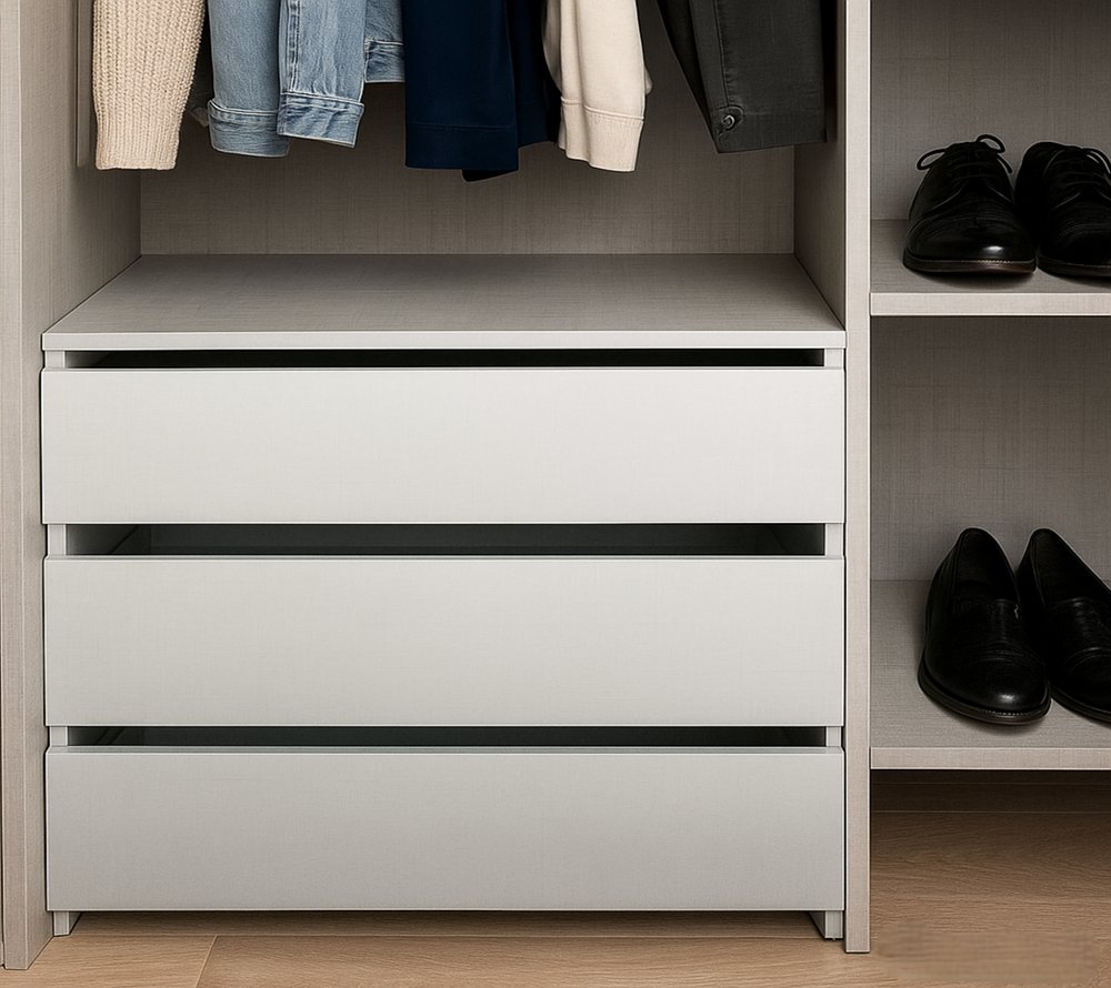 Bloc 3 tiroirs intérieurs largeur 52 cm DECOR GRIS
