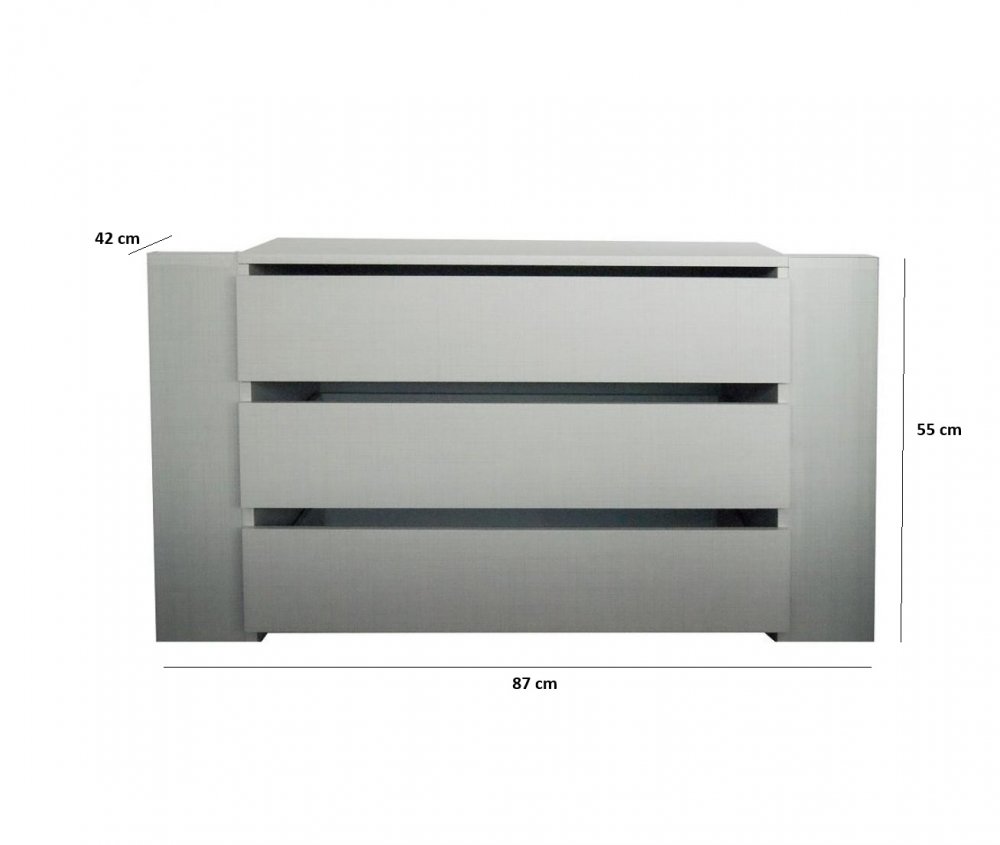 Bloc 3 tiroirs intérieurs largeur 87 cm DECOR GRIS