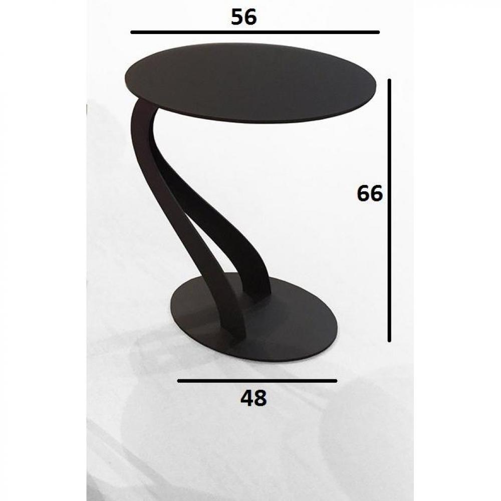 Bout de canapé TOM design chocolat ovale en verre trempé
