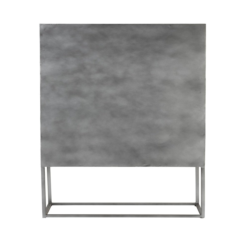 Buffet Bar  TINA  2 portes Marron Bois  / Pieds métal gris