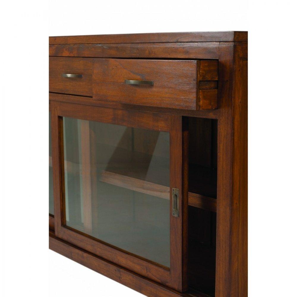 Buffet BALI 2 portes coulissantes 3 tiroirs en mindi style colonial
