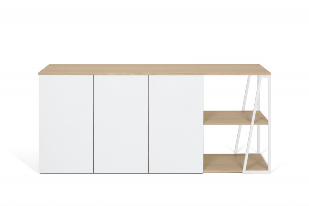 Buffet design ALBI Chêne/blanc