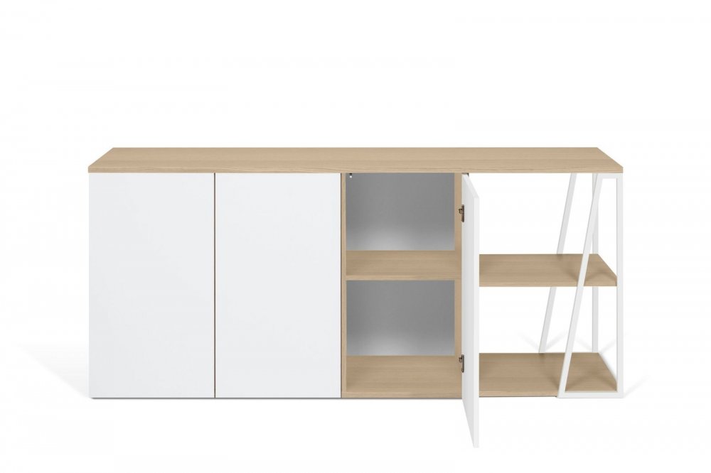 Buffet design ALBI Chêne/blanc