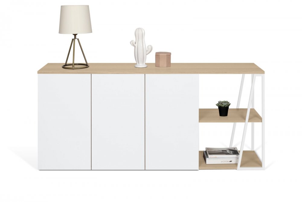Buffet design ALBI Chêne/blanc