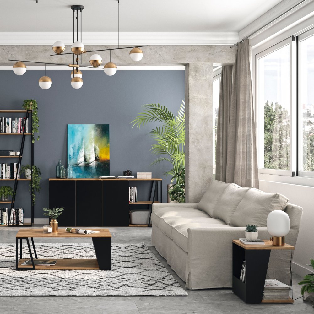 Buffet design ALBI Noyer/Noir