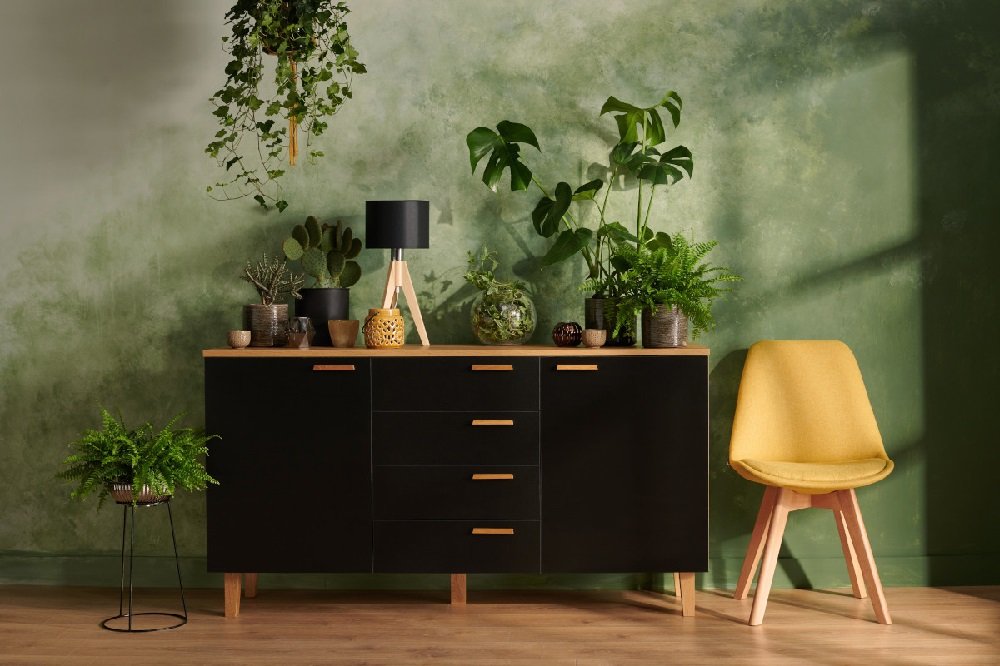 Buffet bas FREDO anthracite
chêne naturel 2 portes et 4 tiroirs