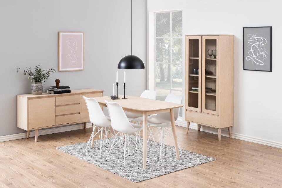 Buffet bas design NORA 2 portes 3 tiroirs Bois naturel
