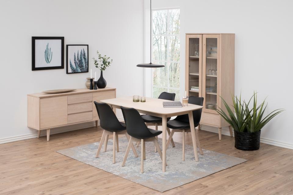 Buffet bas design NORA 2 portes 3 tiroirs Bois naturel