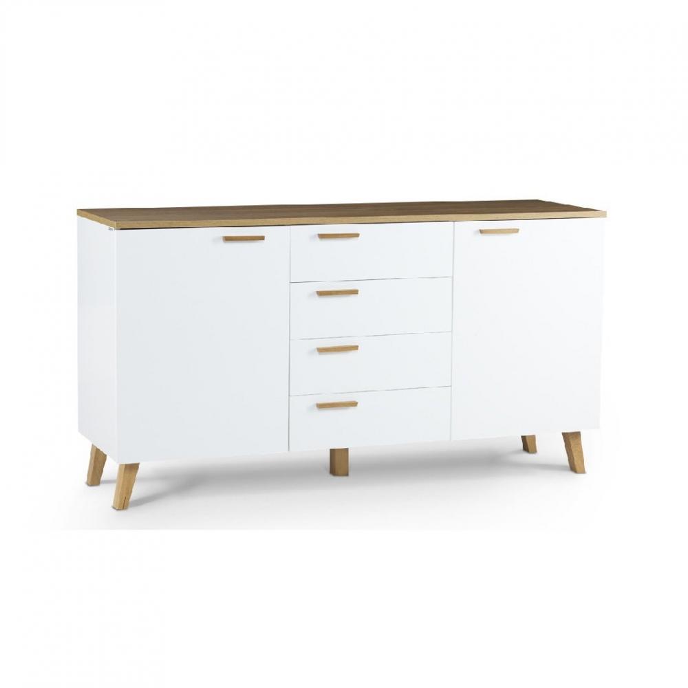 Buffet bas FREDO blanc
chêne naturel 2 portes et 4 tiroirs