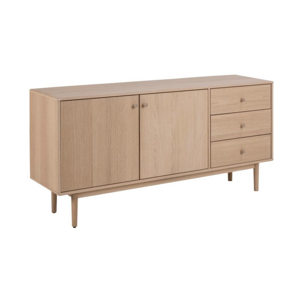 Buffet design MARTIN 2 portes 3 tiroirs Bois naturel