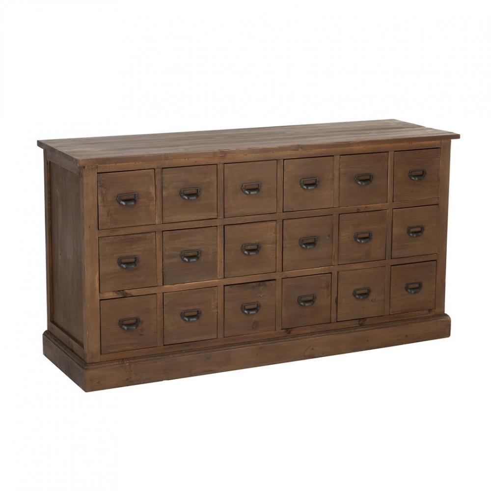 Buffet bas SOMA 18 tiroirs Bois massif vintage