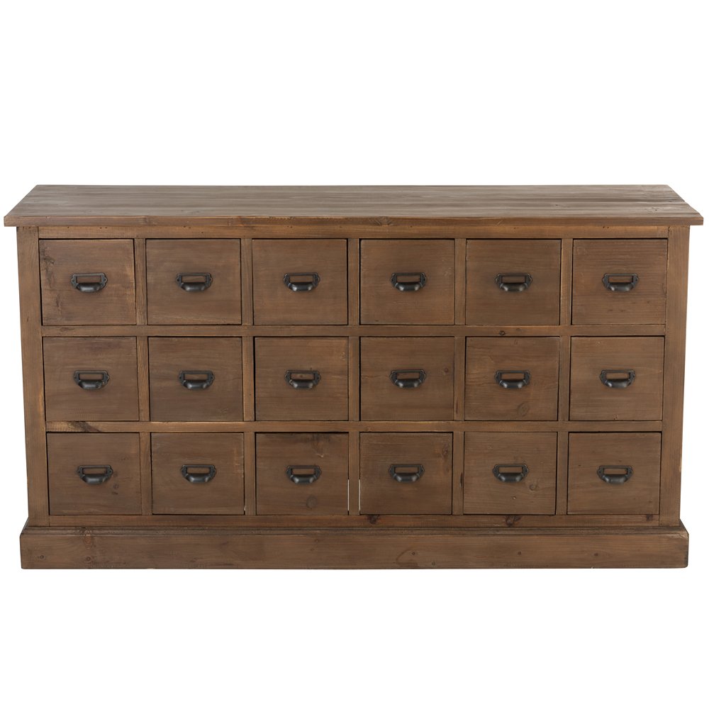 Buffet bas SOMA 18 tiroirs Bois massif vintage