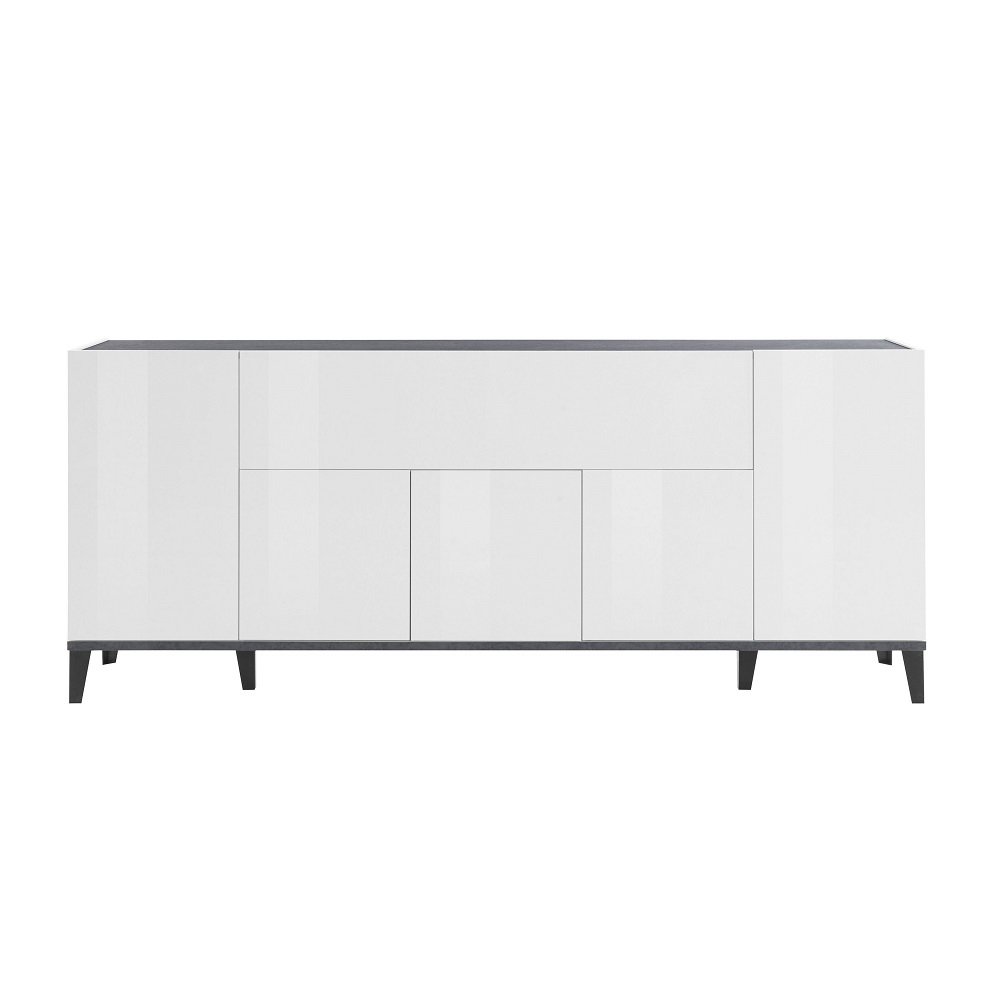 Buffet bas VALIE blanc, ardoise 1 porte centrale rabattable