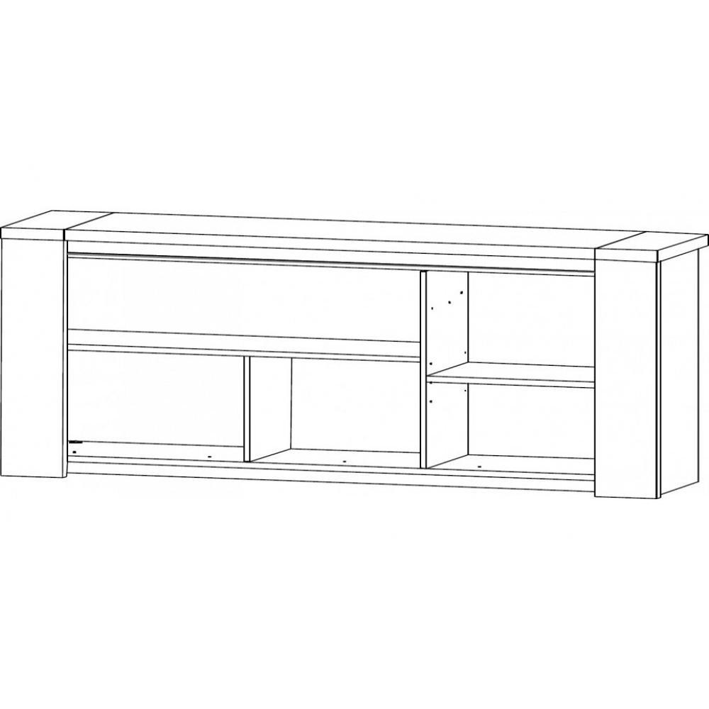 DERBY Buffet enfilade 3 portes en chêne taupe porte en verre taupe éclairage led inclus