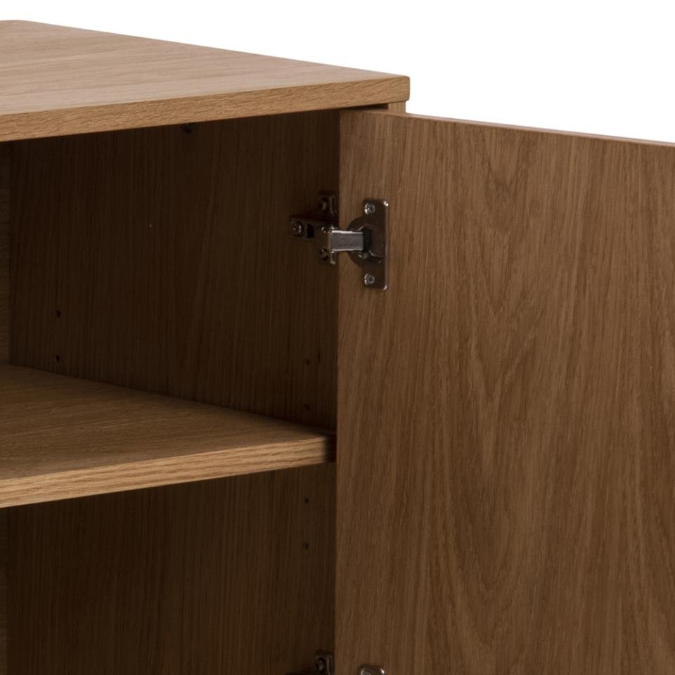 Buffet 3 Portes BRYANT chêne pieds chêne laqué noir mat 