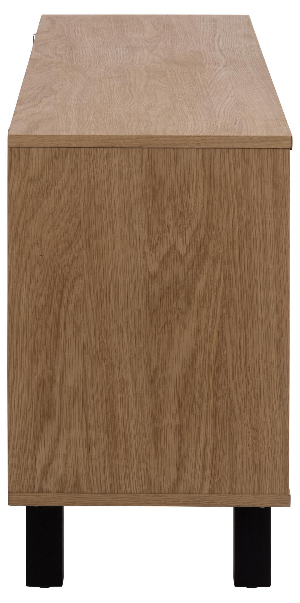Buffet 3 Portes BRYANT chêne pieds chêne laqué noir mat 