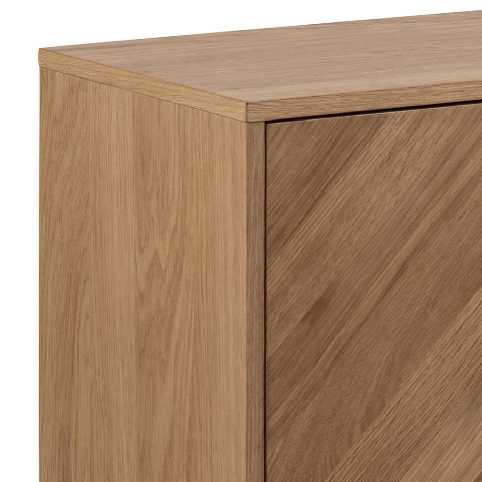 Buffet 3 Portes BRYANT chêne pieds chêne laqué noir mat 