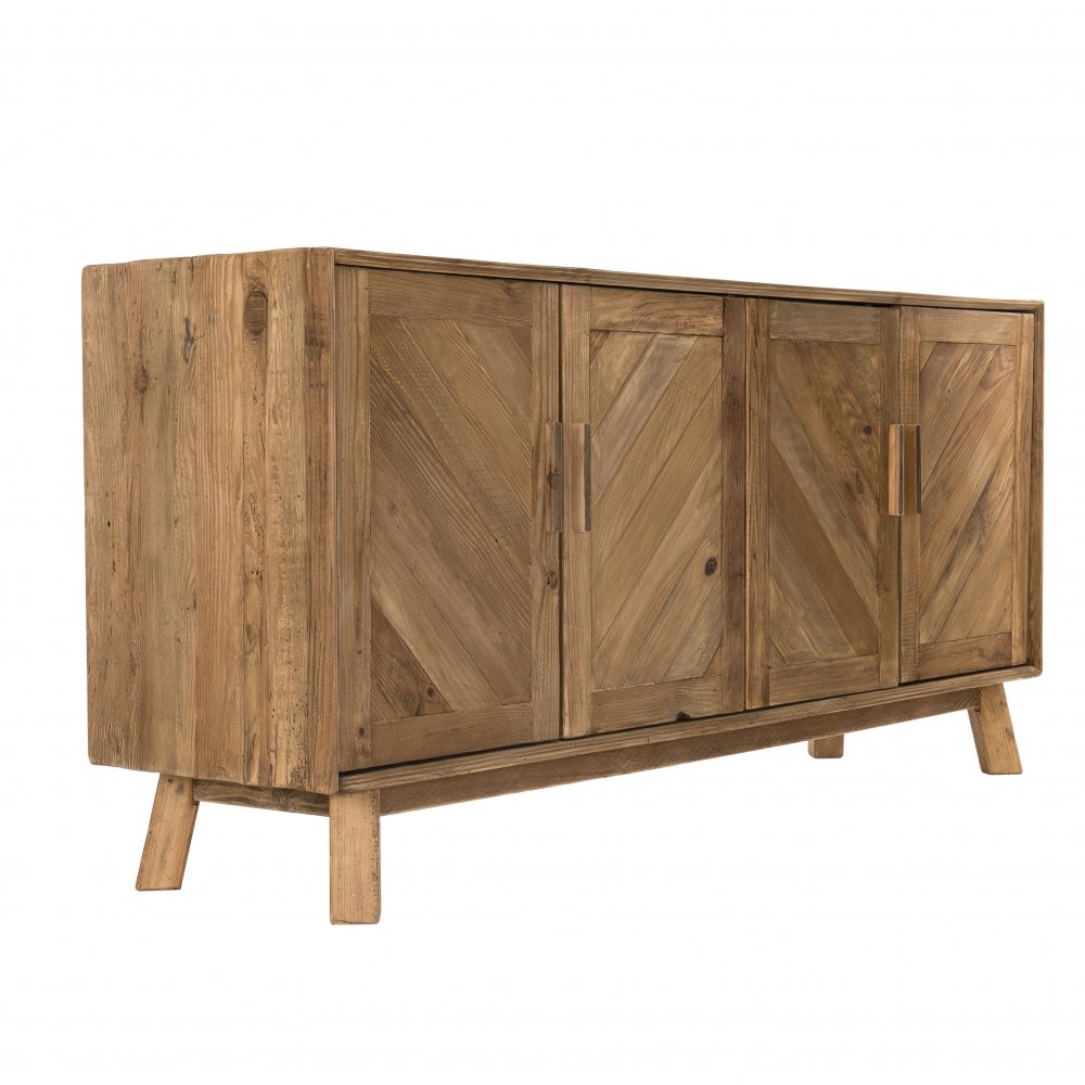 Buffet 4 portes SANDY Scandinave  en bois Pin recyclé