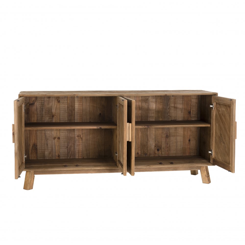 Buffet 4 portes SANDY Scandinave  en bois Pin recyclé