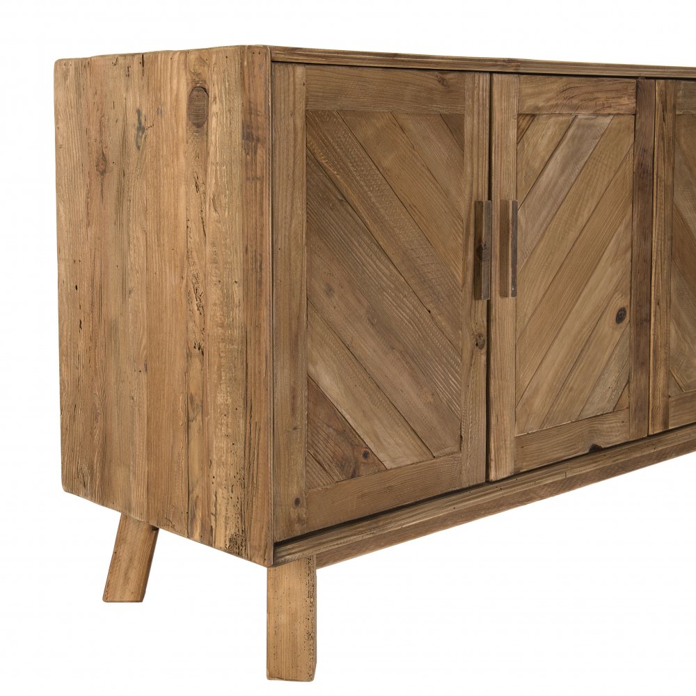 Buffet 4 portes SANDY Scandinave  en bois Pin recyclé