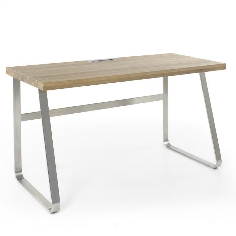 Bureau BEATA chêne huilé piétement métal brossé